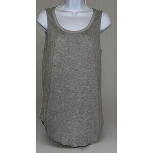 Women's VINCE (Small) Gray Minimalist Tank top 100% Viscose Silk Trim NWT $98